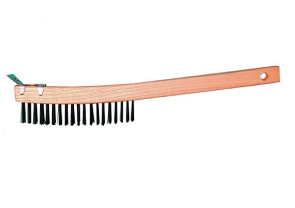 Curved Handle Wire Scratch Brush With Scraper