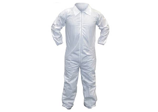 White Polypropylene Disposable Coveralls