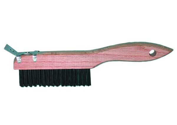 Shoe Handle Wire Scratch Brush With Scraper